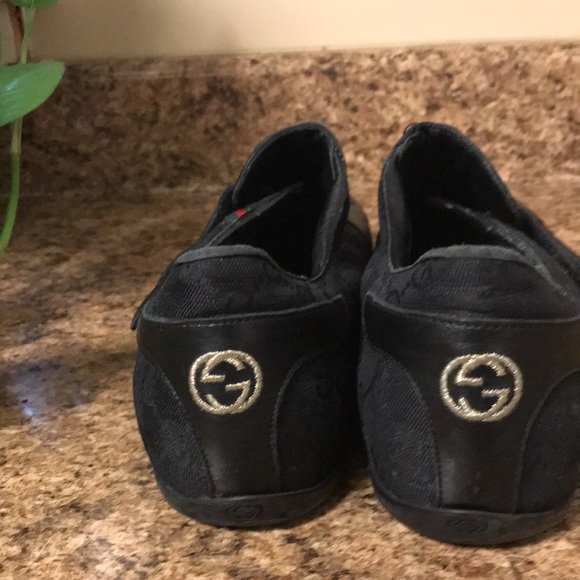 Mens black leather sneakers size 7.5 main image 5